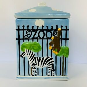 Zoo Themed 10” Ceramic Cookie Jar